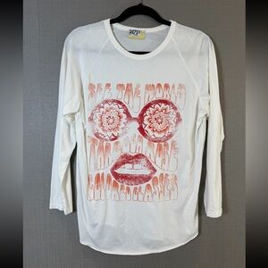 Dazey LA Boho Graphic “See the World” Long Sleeve Tee